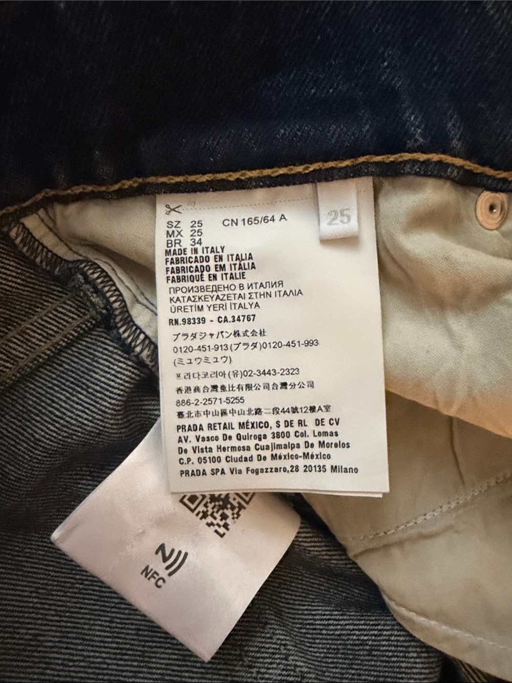 Prada Straight Leg Jeans in Size 25 - Picture 8 of 8